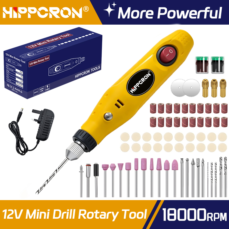Woodworking Uk - Мини-дрель-ручка Hippcron с британской вилкой, для
