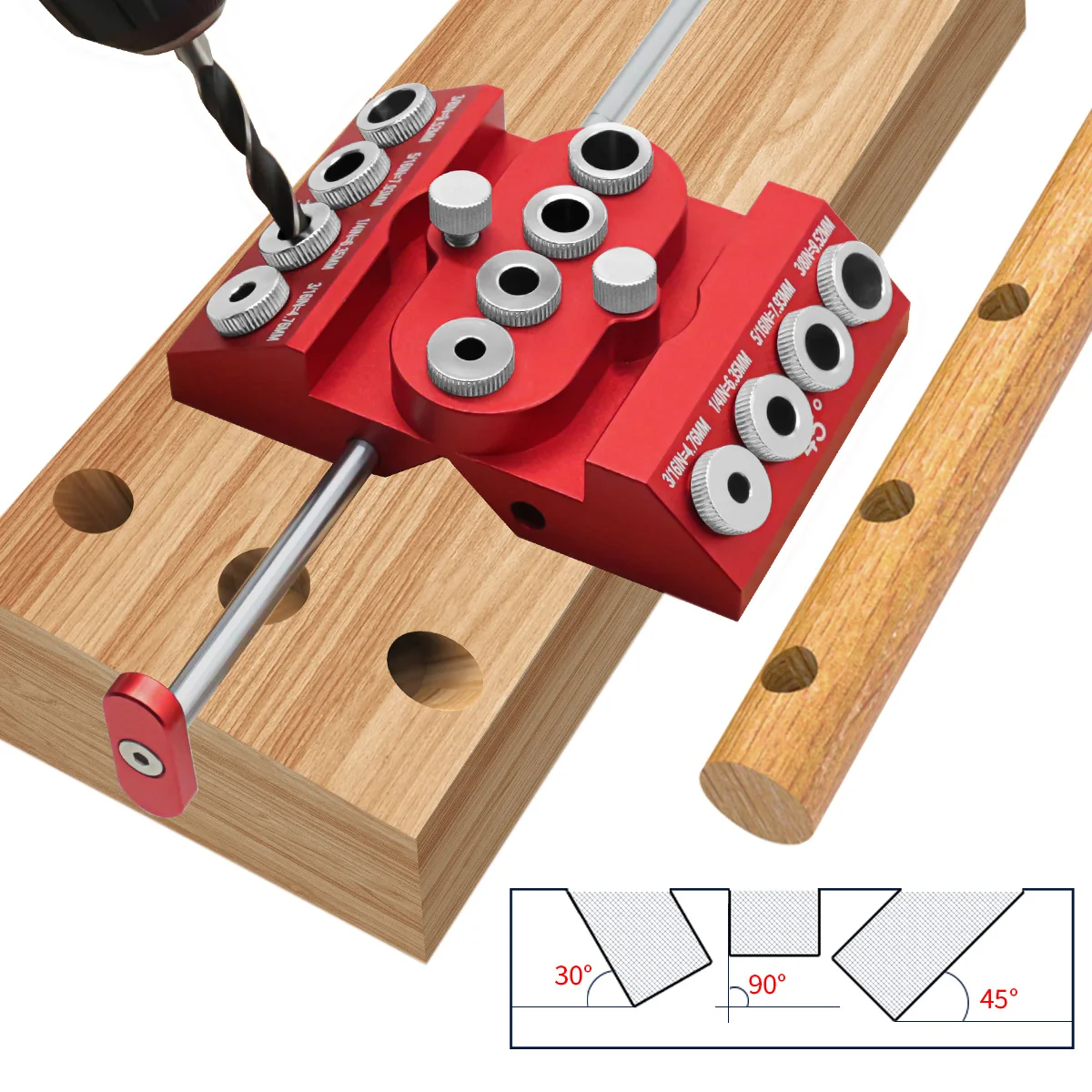 Woodworking Hacks - Направляющая для дрели под углом 30/45/90