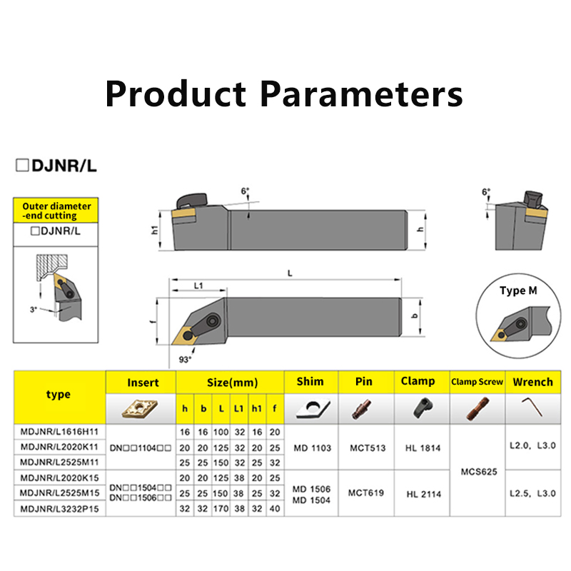 Токарный инструмент MDJNR1616  – обзор и цена Parting Tool Lathe